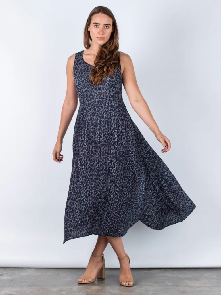 Nwot Alquema Estrella Dress Charcoal Leopard Print One Size